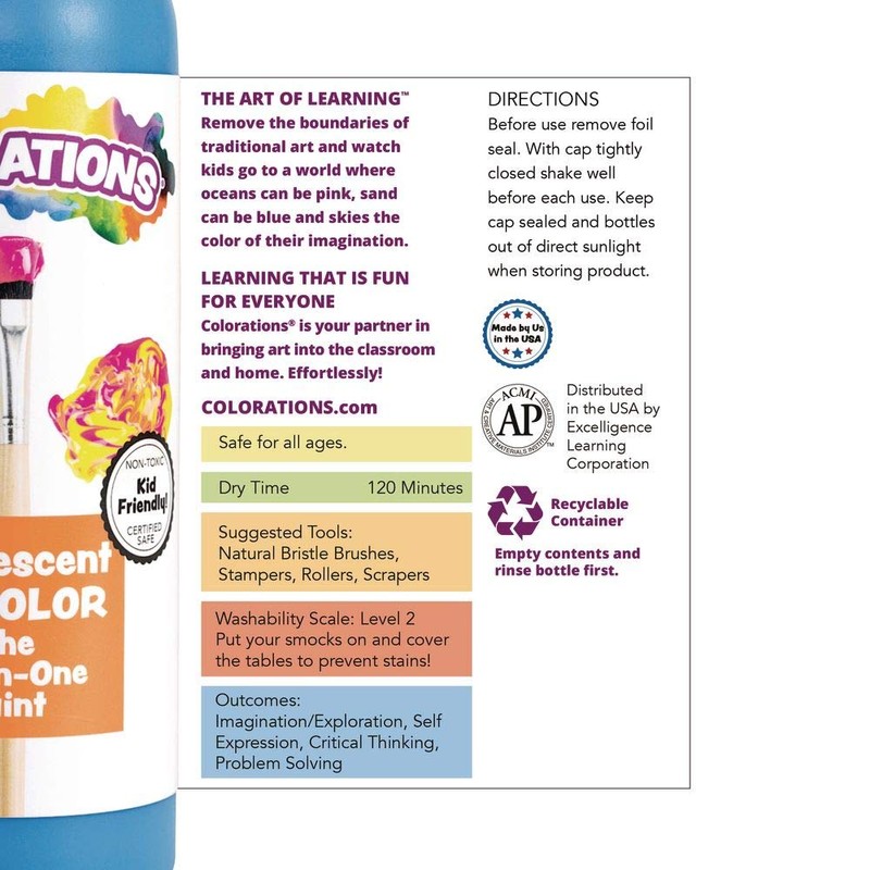 BioColor FBIOBL Paint, Fluorescent Blue - 16 oz.