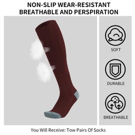 QBK - Calcetines de béisbol para niños pequeños y niñas, 2 pares, Calcetines de béisbol I-granate, 11-13 Años