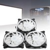 3Pcs Computer Chassis Cooling Fan Mute 6‑Pin Dual RGB Lights