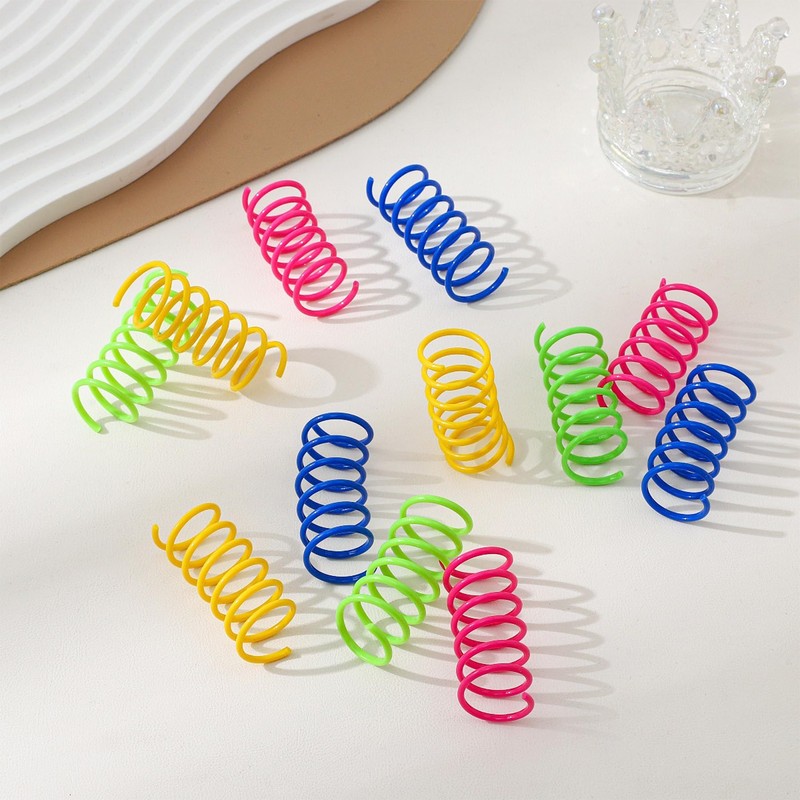 OioTuyi 40Pcs Cat Spring, Colorful Cat Springs, Durable, Interactive Kitten
