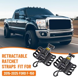 2 Pcs Retractable Ratchet Straps Compatible with 2015-2025 Ford F-150