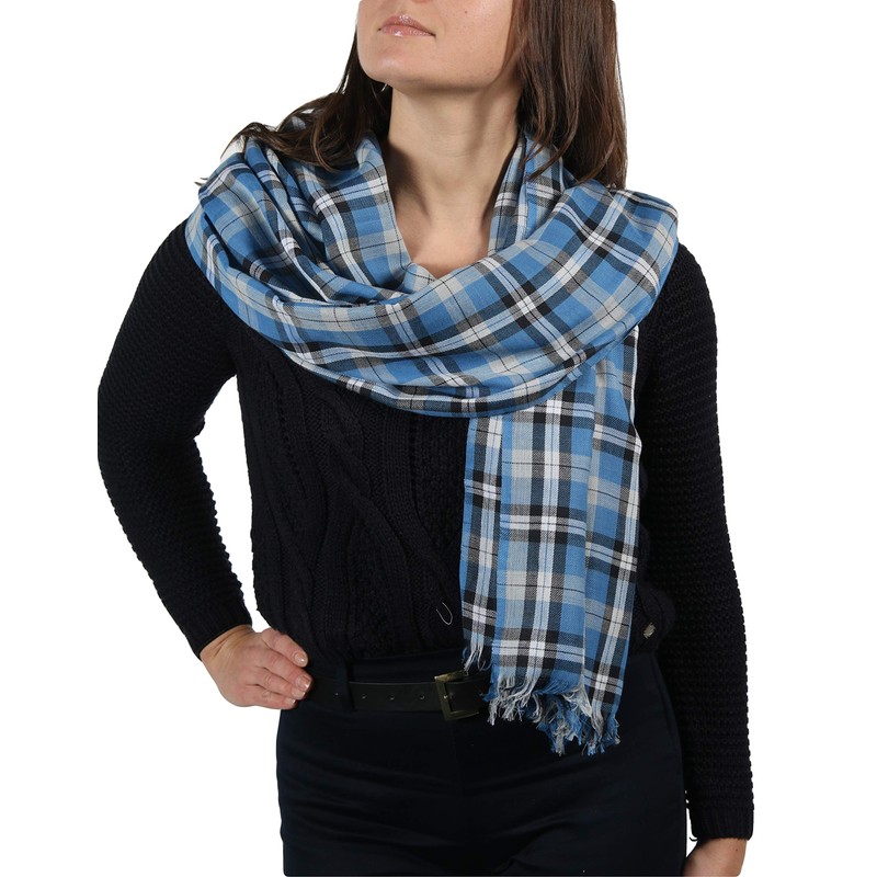 Alan Stone Soft Tartan Check Pashmina Scarf Wrap Shawl with