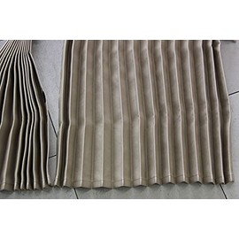 Track Curtain, Domestic Pleated Nap Curtain, Beige, Light Blocking, Width 940 x 90 cm, 2 Panels Included, 99.99% Light Shading Rate