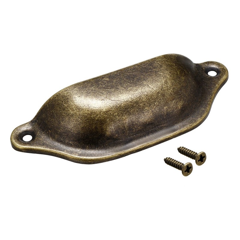 Sourcingmap Cup Pulls, Carbon Steel Shell Pull Handles Bronze Tone