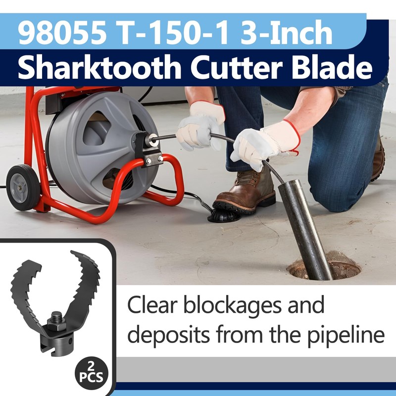 2Pcs Drain Cleaning 3-Inch T-150-1 3" Root Cutter, Sharktooth Cutter