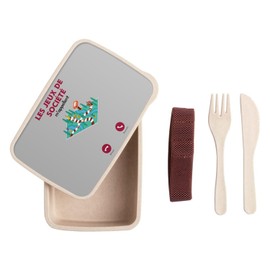 Fabulous Lunch Box Lunchbox mit Besteck, Grau – Les Jeux de Gesellschaft M'Appellent Loisir Board Games – 700 ml