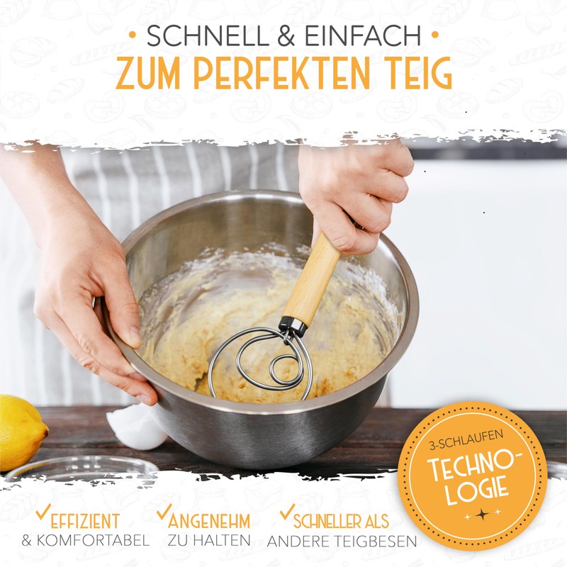KRUSTENZAUBER Danish whisk for perfect dough in no time at