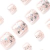 24Pcs Shining Press on Toenails Short Square Fake Toe Nails