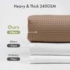 AmazerBath Taupe Shower Curtain Waffle Textured, Fabric Shower Curtain Tan
