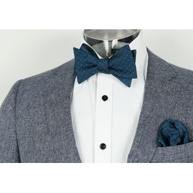 Alizeal - Juego de pajarita y bolsillo cuadrado para hombre, Verde azulado oscuro, Talla única