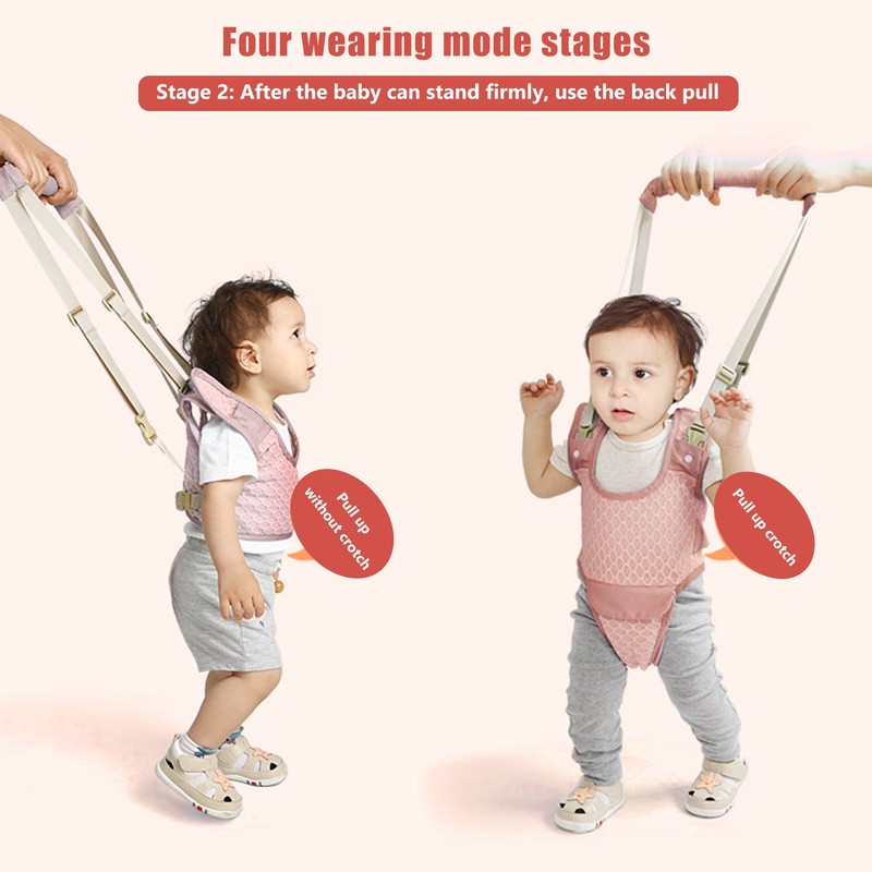 Baby Walking Harnesses Lightweight Adjustable Detachable Crotch Pad Handheld Toddler