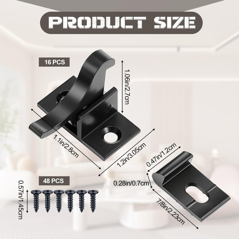 Lounsweer 16 Pcs Brass Heavy Duty Cabinet Door Latch Cabinet