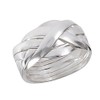 Six Piece Hard Puzzle Knot Weave Mesh Ring .925 Sterling