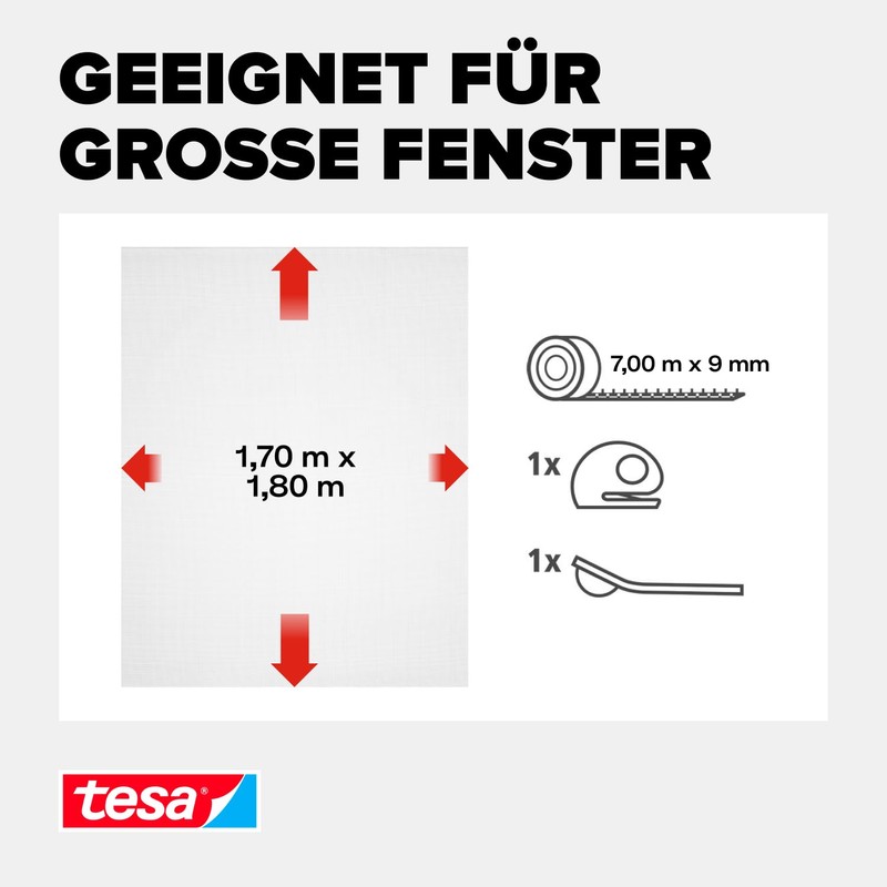 tesa fly screen Comfort Velcro strip for windows, white, 1,7m: