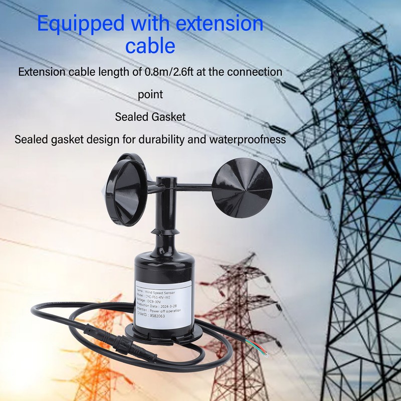 Wind Speed Sensor Professional High Accuracy 3 Cups Wind Speed