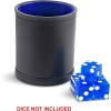 Leather Dice Cup with Navy Blue Felt Lining