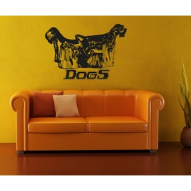 Vinyl Wall Decal Sticker Long Haired Dogs OS_AA617s