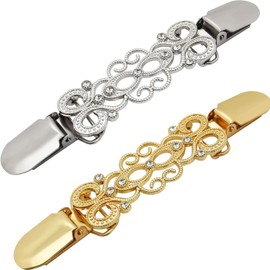 2 Pcs Cinch Clip,Vintage Cinch Dress Cardigan Waist Cincher Shirt Clips for Clothes to Stop Gaping Fitting,Adjustable Cincher for Women Clothing Fashion Retro Decor Brooch Pin Clasp for Shawl Sweater