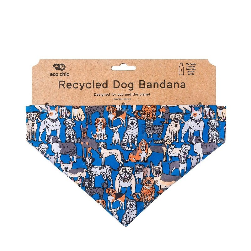 Eco Chic Recycled Dog Bandana 1PCS Washable Triangle Scarf for