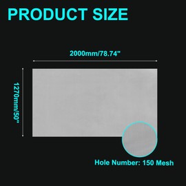 sourcing map 150 Mesh Paint Nylon Mesh Filter Woven Net Sheet Filter Cloth (78"x 50") for Paint, Home Brewing, White