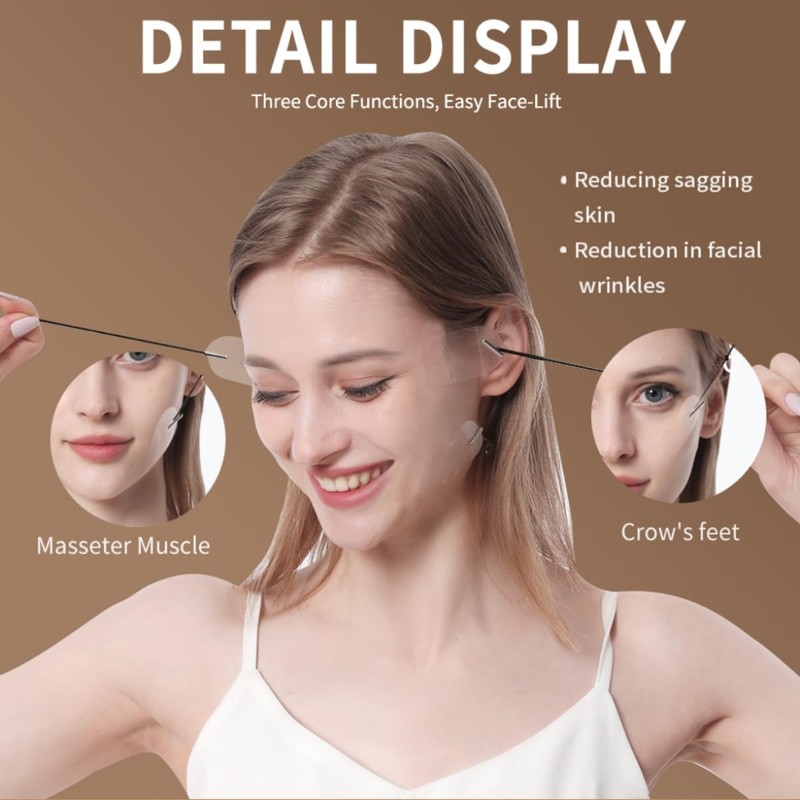 Face Lifting Tape Set, 40 Pieces V-Shaped Stickers, 8 Lifting