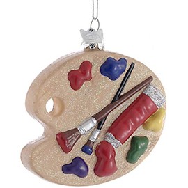 Noble Gems™ Painting Palette Glass Ornament,for Christmas