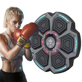 FICTOR Music Boxing Machine, Smart Bluetooth Interactive Wall-Mounted Boxing Trainer, Ideal for Home Gyms & Fitness Enthusiasts, Perfect for Kids, Teens, and Adults (Classic Grey) (Grey)