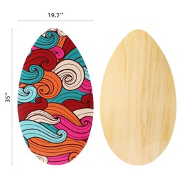 Skimboard 35 Inch Skim Boards for Beach Adults ＆ Kids, High Gloss Coat Wooden Skim Board for Beginners, Durable Lightweight Wood Body Board -Cloud