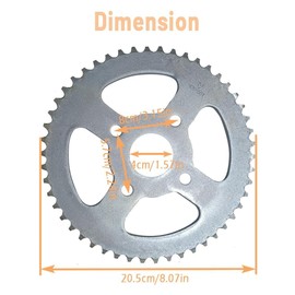 Chikia CT200U 50 Tooth Sprocket 420 Chain 50T Go Kart Rear Sprocket Compitable with Coleman CT200U CT200U-EX BT200X Baja TrailMaster Warrior Heat Massimo MB165 MB200 196cc