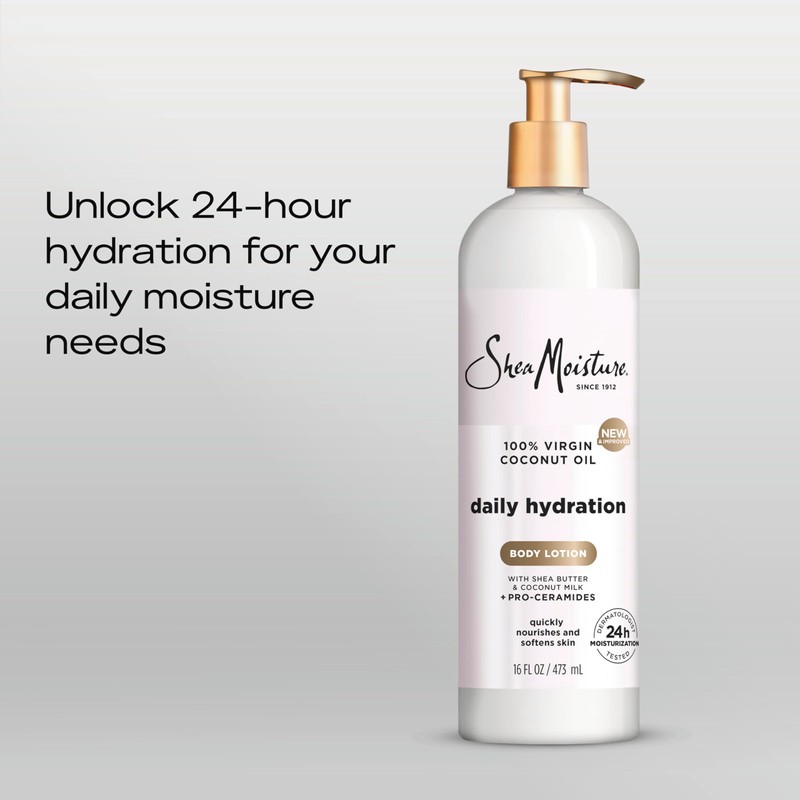 SheaMoisture Daily Hydration Body Lotion with 100% Virgin Coconut Oil,