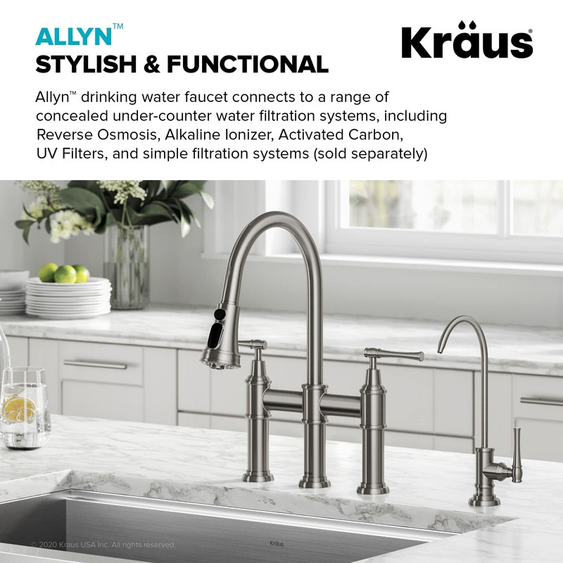 KRAUS Allyn 100% Lead-Free Kitchen Water Filter Faucet in Spot