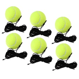 6 Pieces Tennis Balls, Elastic String Included, Tennis Practice, Trainer, Replacement Ball, Easy to Carry, For Beginners, Intermediate Tennis Players, Practice (Style 1)
