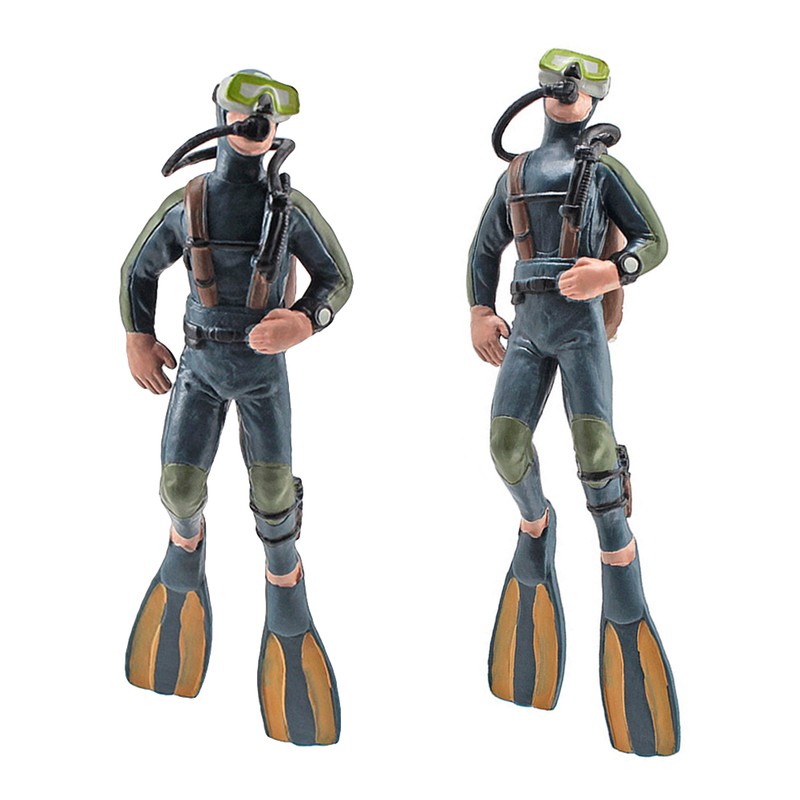 4Pcs Mini Diver Figurines Model Simulation Underwater Adventure Diver Figure