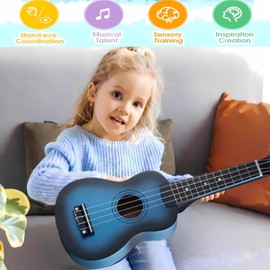 Kids Child Children Wooden Acoustic Guitar Ukulele 21 Inch 4 String Musical Instruments Perfect For Beginner