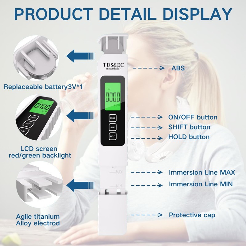 2025 NEW TDS Meter Digital Water Tester, 4 in 1
