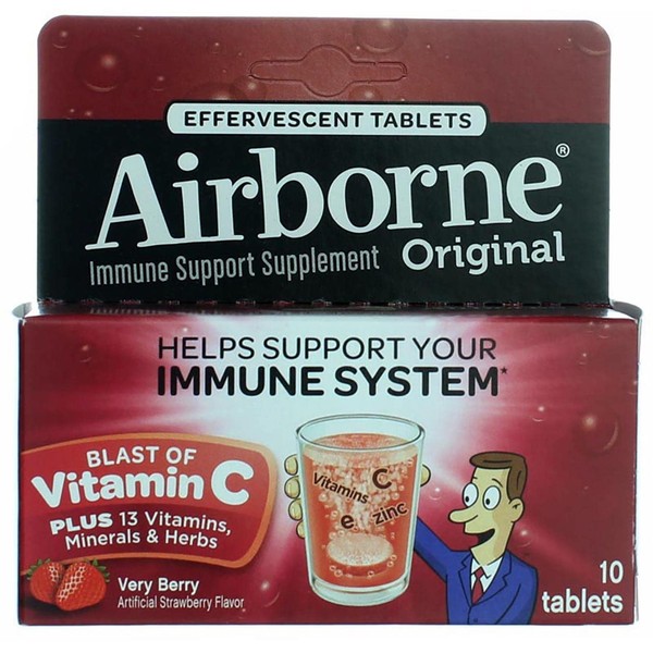 Ariborne, Immune Support Supplement Effervescent Tablets, Very Berry 10 Ea