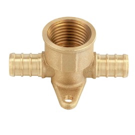EFIELD 1/2" Pex x 1/2" Pex x 1/2" Female NPT Drop-ear Tee, Brass Crimp Fitting