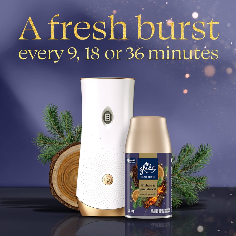 Glade Automatic Spray Refill, Embers & Sandalwood, Scented Air Freshener
