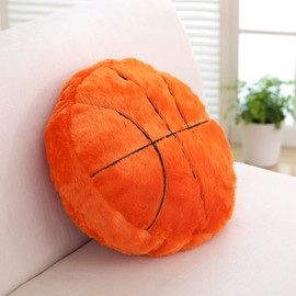 Plush Basketball Cushion, Fluffy Ball Cushion, Soft Sports Ball, Interactive Basketball, Creative Room Decorations, Birthday Party Gift for Children Basketball Lovers