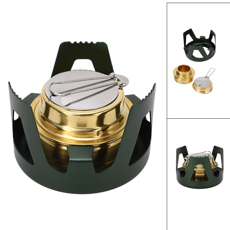 Mini Alcohol Stove Brass Aluminum Alloy Safe Windproof Portable Widely