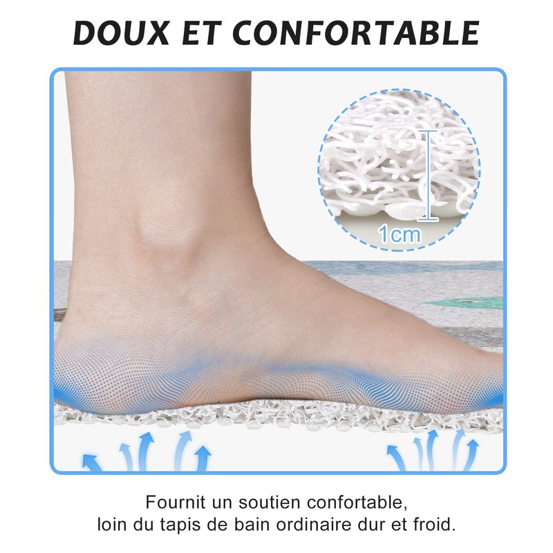 Shower Mat Non-Slip 60 x 60 cm Safety Mat Comfort