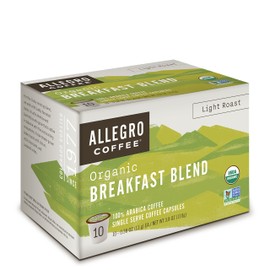 Allegro Coffee, Coffee Breakfast Blend Pods Organic 10 Count, 3.8 Ounce