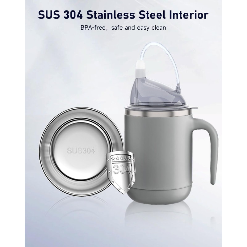PILSAMAS Multifunctional Adult Sippy Cup for Elderly Spill Proof -