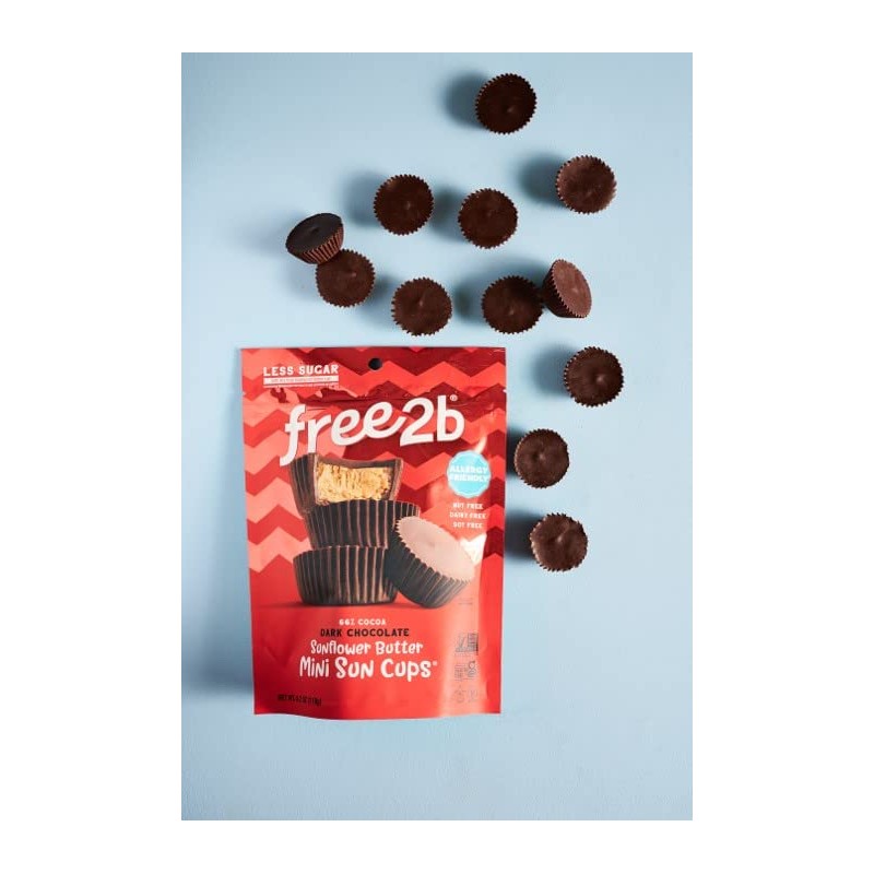 Free2b Sunflower Butter Mini Sun Cups, Safe for School and