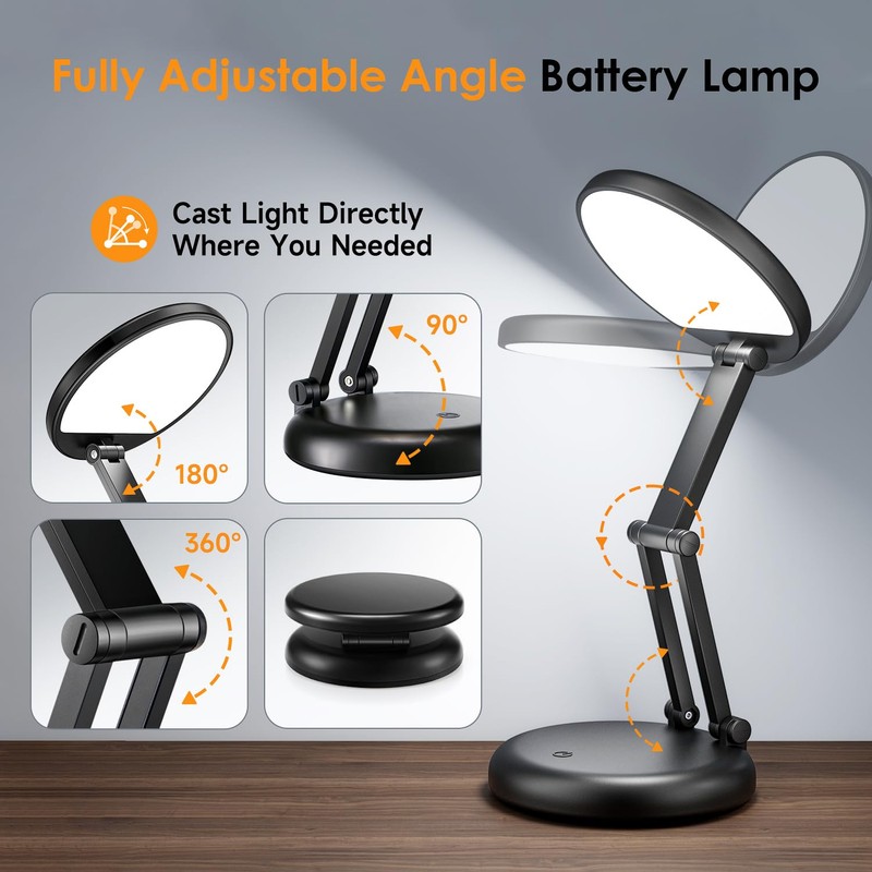 One Fire Battery Operated Lamp, 3600mAh Cordless Lamps Rechargeable Cordless
