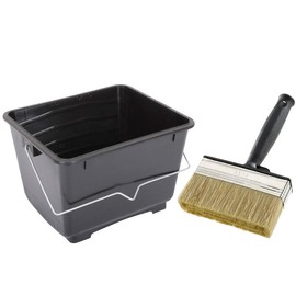 2.5L Mini Black Plastic Scuttle Paint Kettle with Handles & Block Brush Home Improvement DIY Decorating Summer