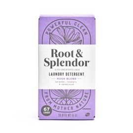 Root & Splendor Ultra Concentrated All Natural Laundry Detergent Liquid - Plant Based, Enzymatic Laundry Soap, Hush Scent, 1 Liter, 67 Loads