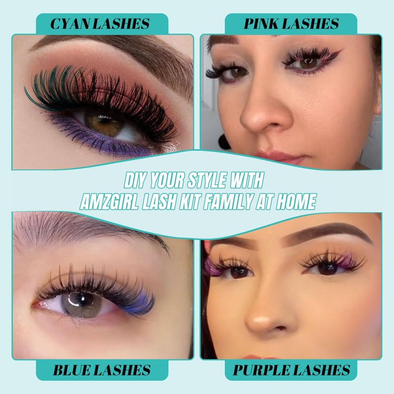 Lash Clusters Kit 320Pcs,40D Eyelash Extension Kit,Lash Bond and Seal