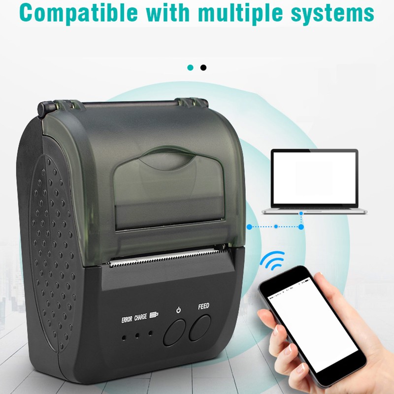 58mm Thermal Printer BT4.0 90mm/s 203DPI USB Interface Toothed Blade