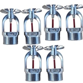UCCKEYI Globe GL5601 155°F Chrome Pendent Fire Sprinkler Head 1/2" Glass Ball Quick Response (6Pcs)